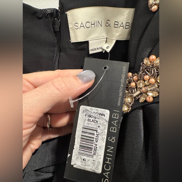 NWT Sachin & Babi black Ines gown - Picture 7 of 9